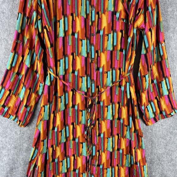 Savanna Jane Maxi Dress Women 1X Embroidered Tribal Southwest Boho Colorful NEW - Picture 3 of 16